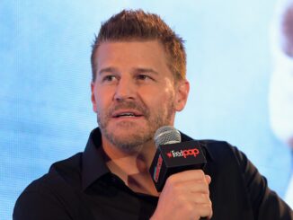 David Boreanaz speaks at an event.
