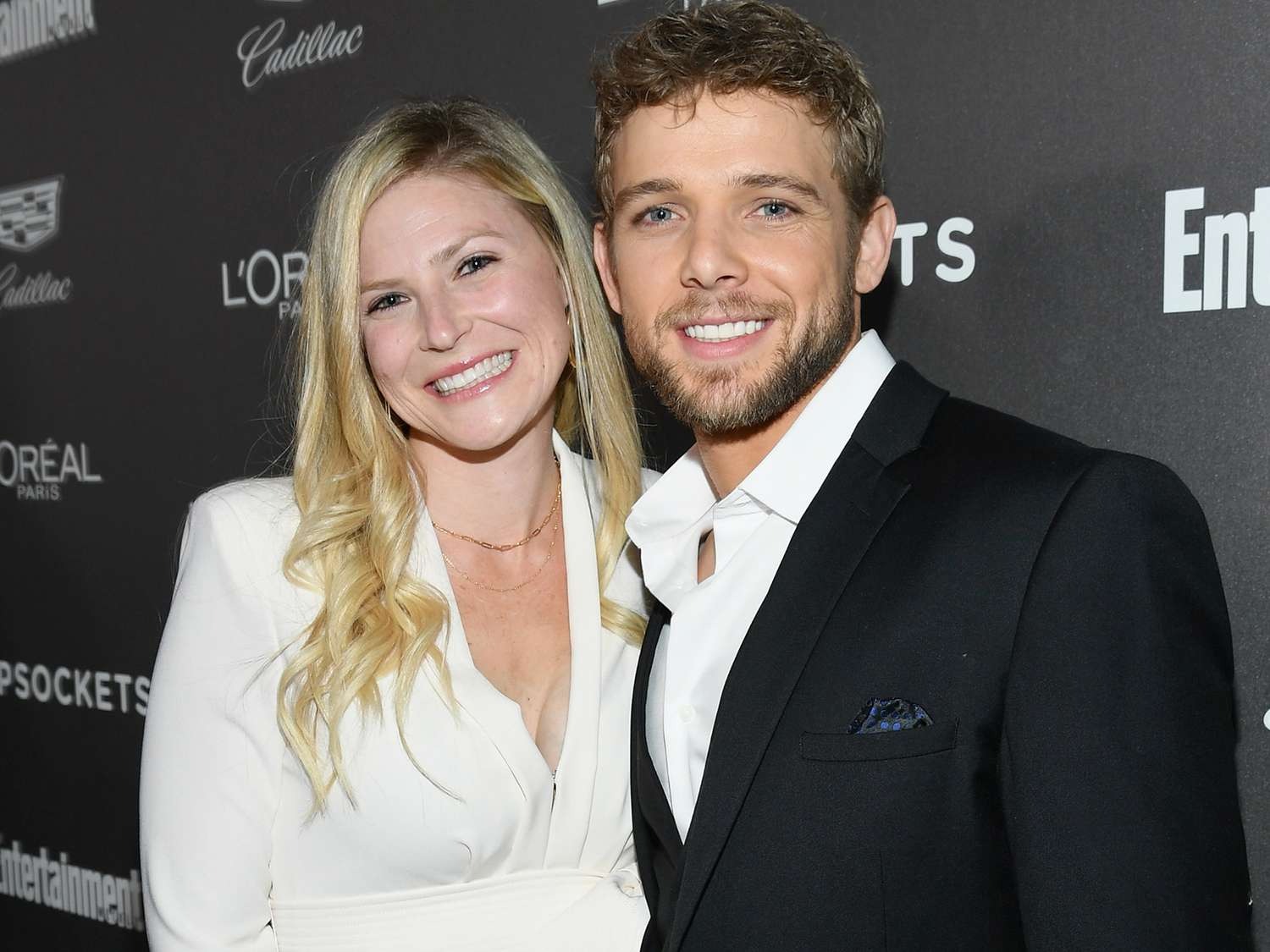 Max Thieriot and his wife at the red carpet event